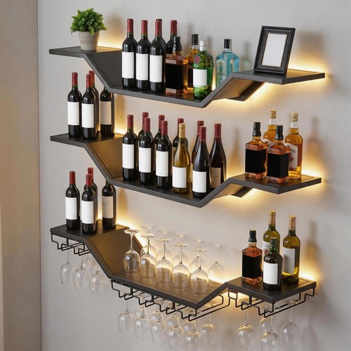 Tier wall mounted wine - mounted, rack